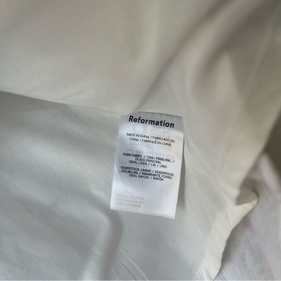 NEW Reformation Sheri Linen Mini Dress - White - Picture 11 of 13